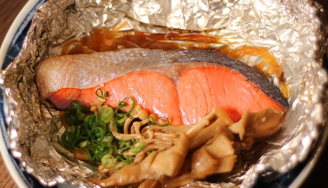 秋鮭と木ノ子のホイル焼き